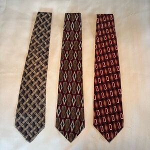 Geoffrey Beene Tie Trio- Black, Brown, Red